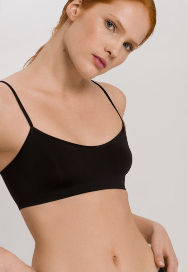 71824 Touch Feeling Spaghetti Crop Top - 199 Black
